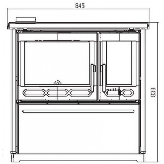 Плита PLAMEN 850 GLAS белая./труба слева купить в Магия Огня