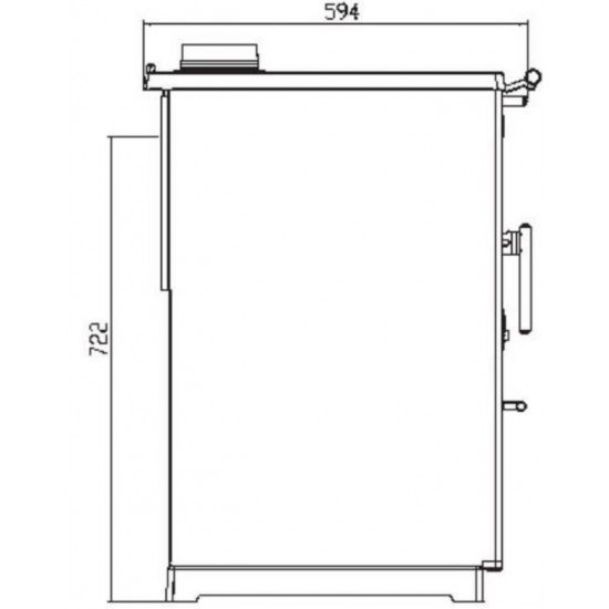 Плита PLAMEN 850 GLAS белая./труба слева купить в Магия Огня